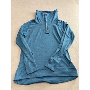 Kuhl Teal Cowl Neck Long Sleeve Thumbhole Pocket Pullover Top Shirt Womens L